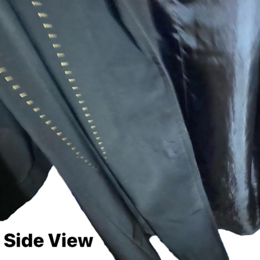 Vintage Gallery Black Hooded Rain Trench Coat Small - Picture 7 of 15
